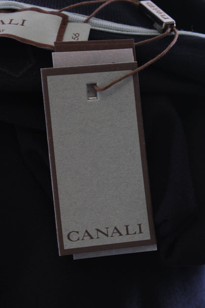 Canali L/S 3/4 Zip Polo Top Navy 3XL | XXXL, Navy