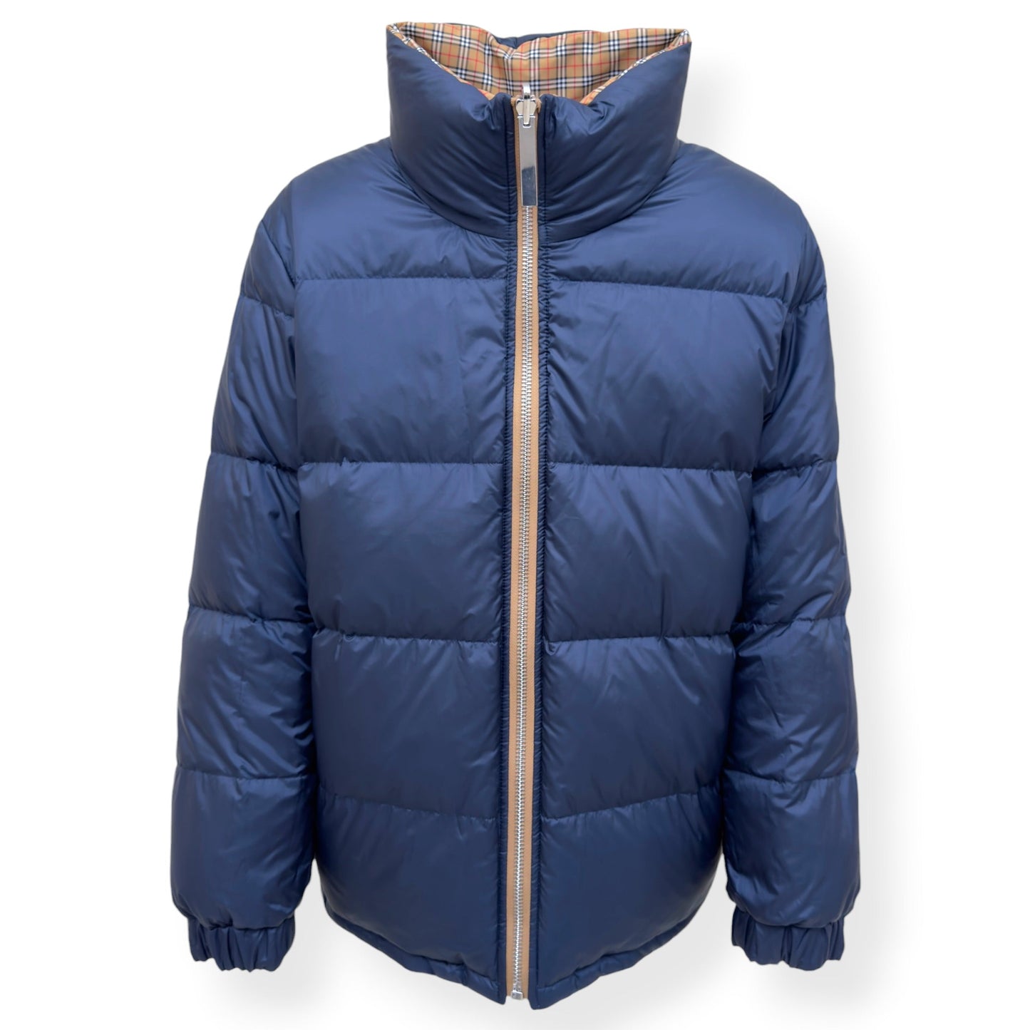 BURBERRY REVERSIBLE CHECK PUFFER JACKET BEIGE / NAVY XL | XL, Beige