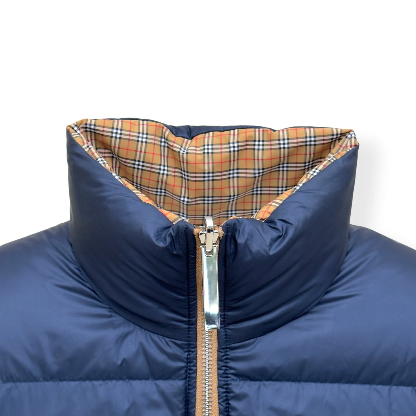 BURBERRY REVERSIBLE CHECK PUFFER JACKET BEIGE / NAVY XL | XL, Beige
