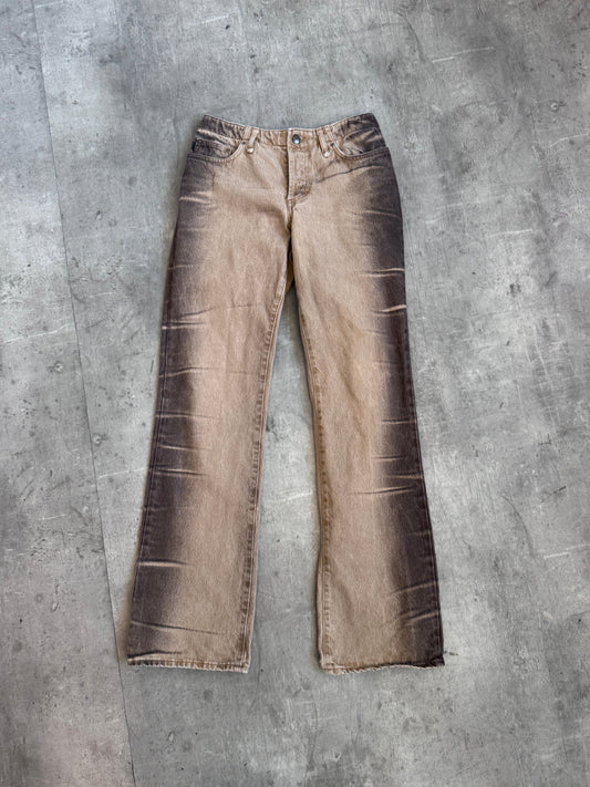 Just Cavalli Brown Gradient Low Waist Wide Leg Jeans