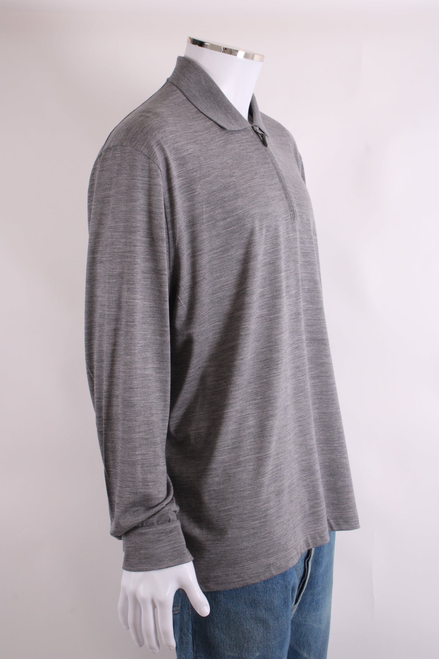 Canali L/S 3/4 Zip Polo Top Grey 3XL | XXXL, Grey
