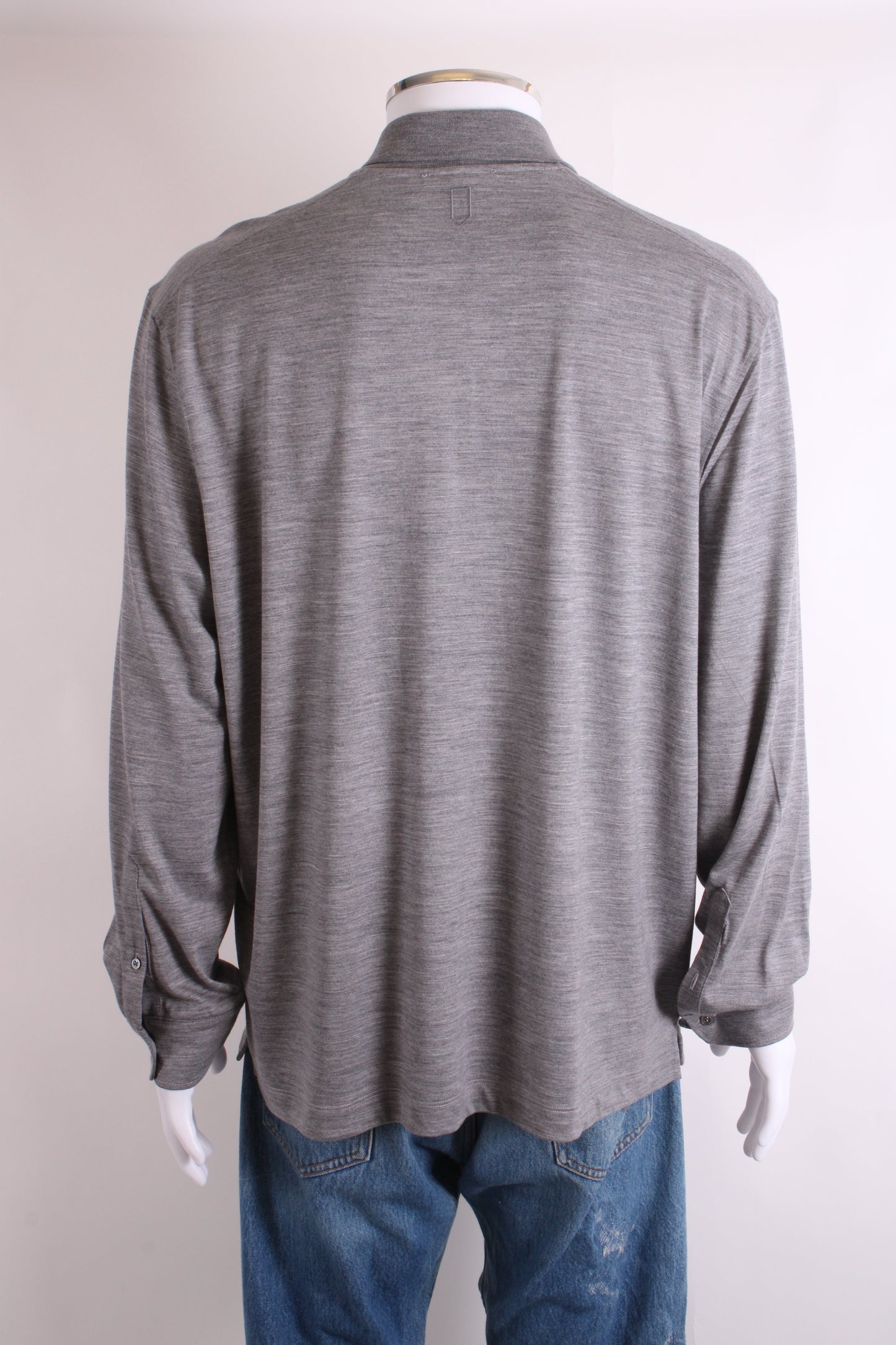 Canali L/S 3/4 Zip Polo Top Grey 3XL | XXXL, Grey