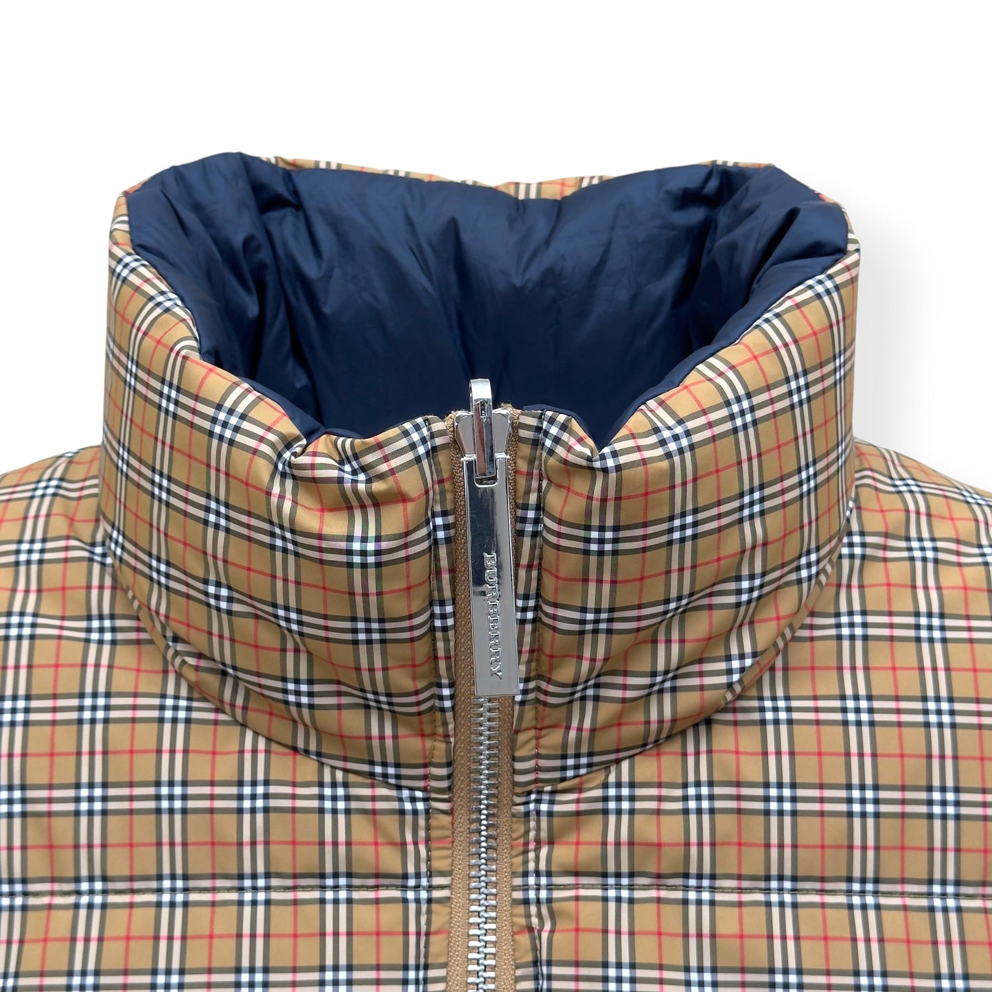 BURBERRY REVERSIBLE CHECK PUFFER JACKET BEIGE / NAVY XL | XL, Beige
