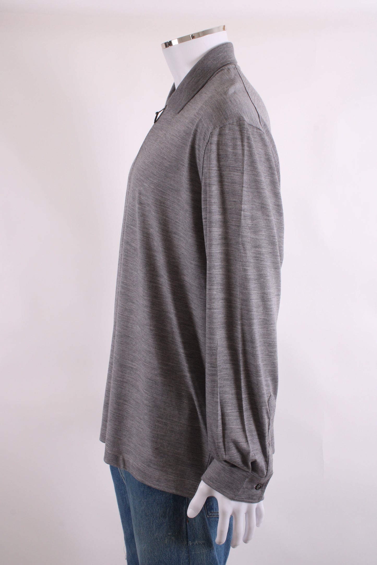 Canali L/S 3/4 Zip Polo Top Grey 3XL | XXXL, Grey