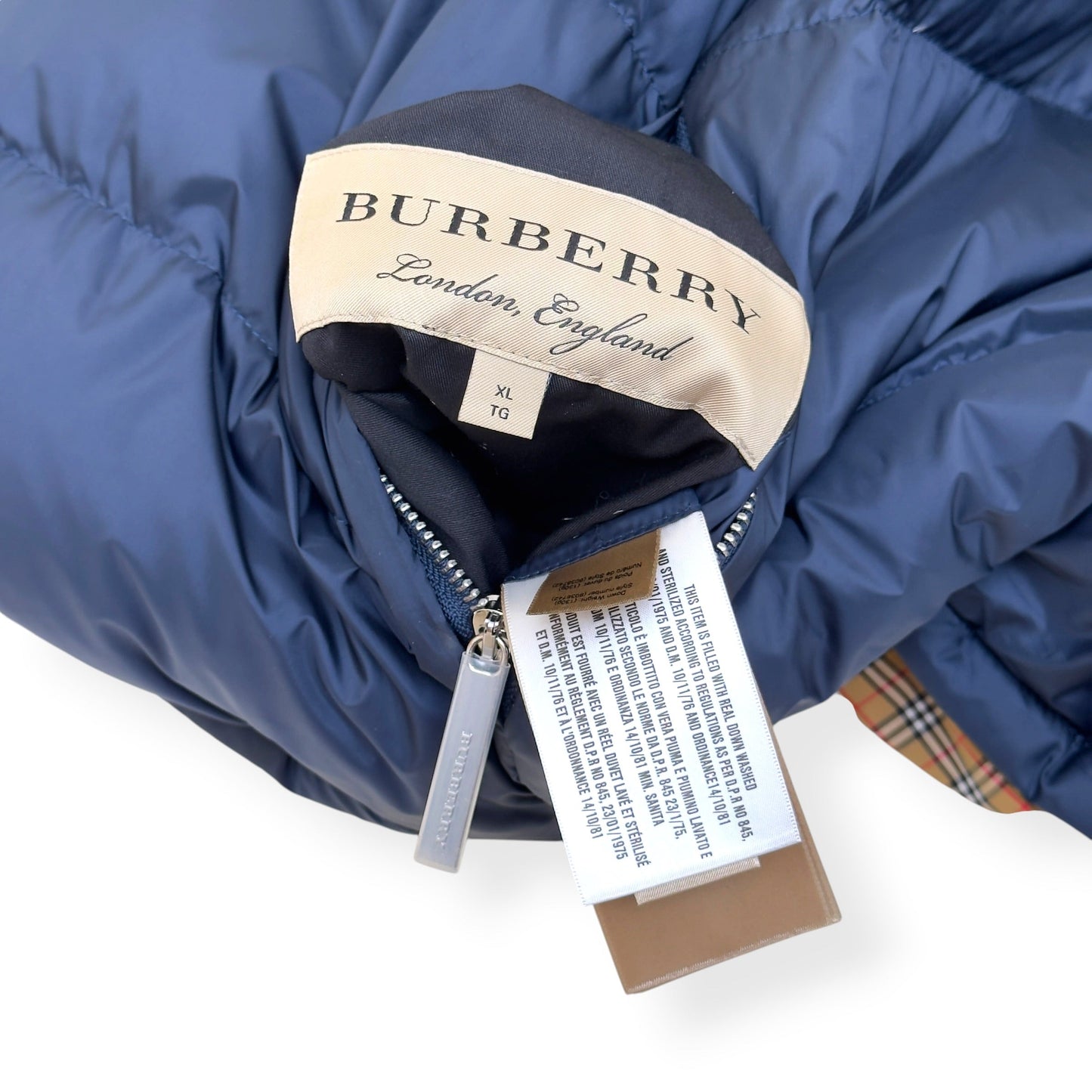 BURBERRY REVERSIBLE CHECK PUFFER JACKET BEIGE / NAVY XL | XL, Beige