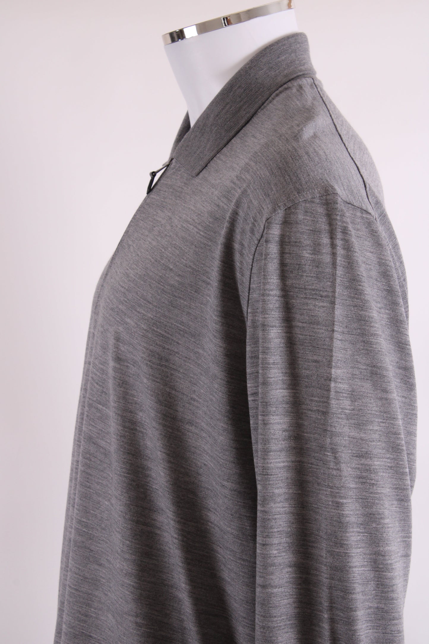 Canali L/S 3/4 Zip Polo Top Grey 3XL | XXXL, Grey