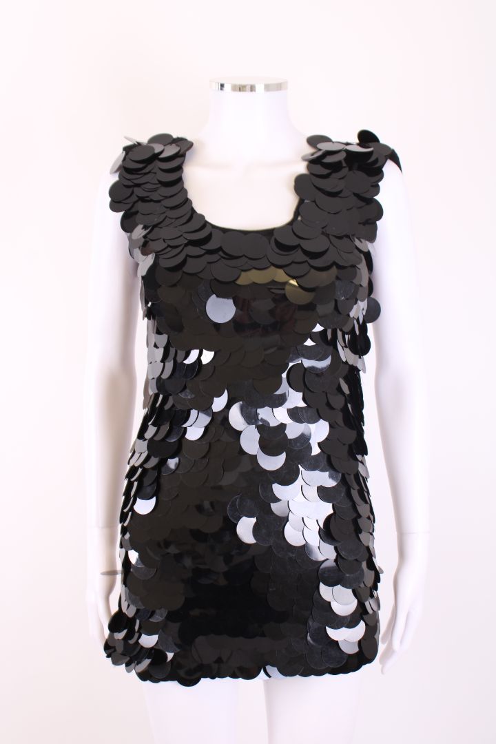 D&G S/S Disk Sequin Top Black S | Small, Black