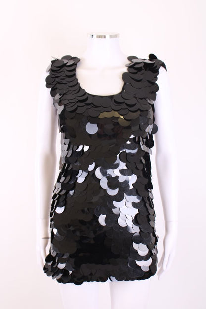 D&G S/S Disk Sequin Top Black S | Small, Black