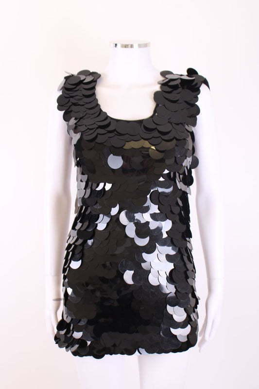 D&G S/S Disk Sequin Top Black S | Small, Black