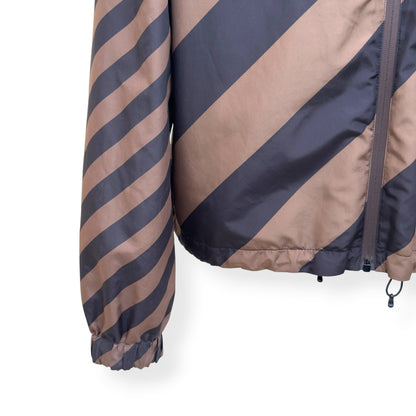 FENDI REVERSIBLE LOGO-PRINT SHELL WINDBREAKER JACKET BROWN 50 / M | Medium, Brown