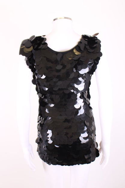 D&G S/S Disk Sequin Top Black S | Small, Black