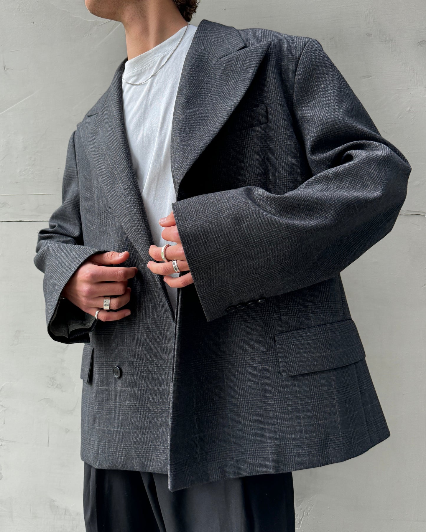 ACNE STUDIOS '1996' OVERSIZED ASYMMETRIC BLAZER - XL | XL, Grey