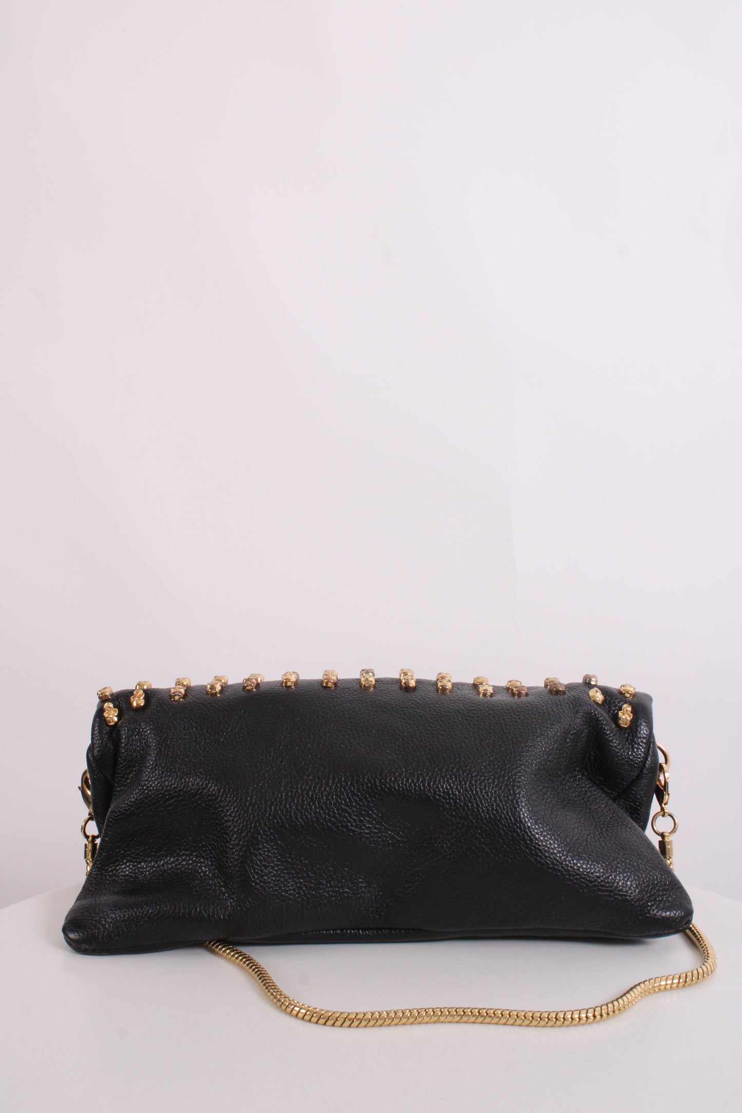 Thomas Wylde Skull Stud Fold Over Clutch Black/ Gold | O/S, Black