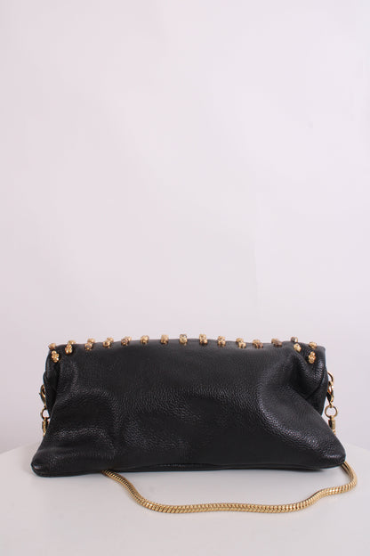 Thomas Wylde Skull Stud Fold Over Clutch Black/ Gold | O/S, Black