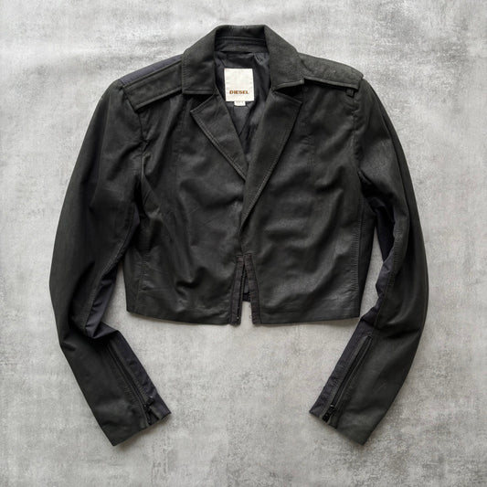 DIESEL LAMB LEATHER  JACKET | O/S, Black
