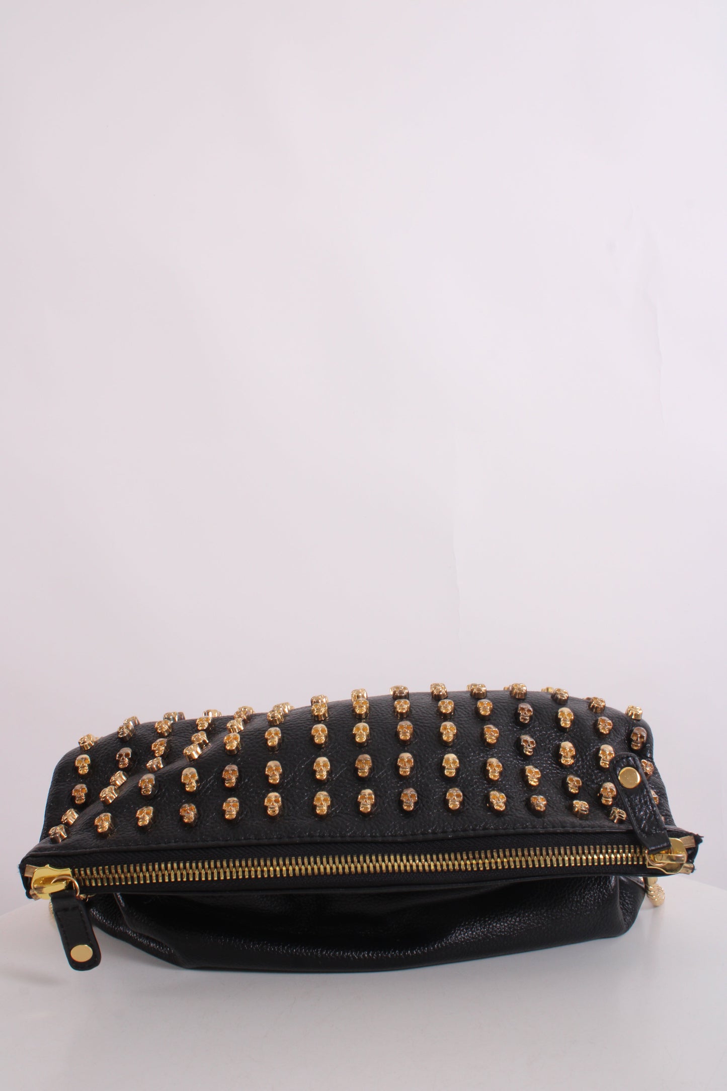 Thomas Wylde Skull Stud Fold Over Clutch Black/ Gold | O/S, Black