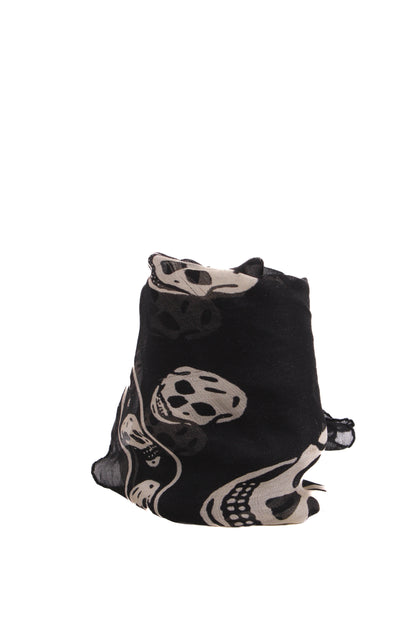 Alexander McQueen Skull Print Silk Scarf Black | O/S, Black
