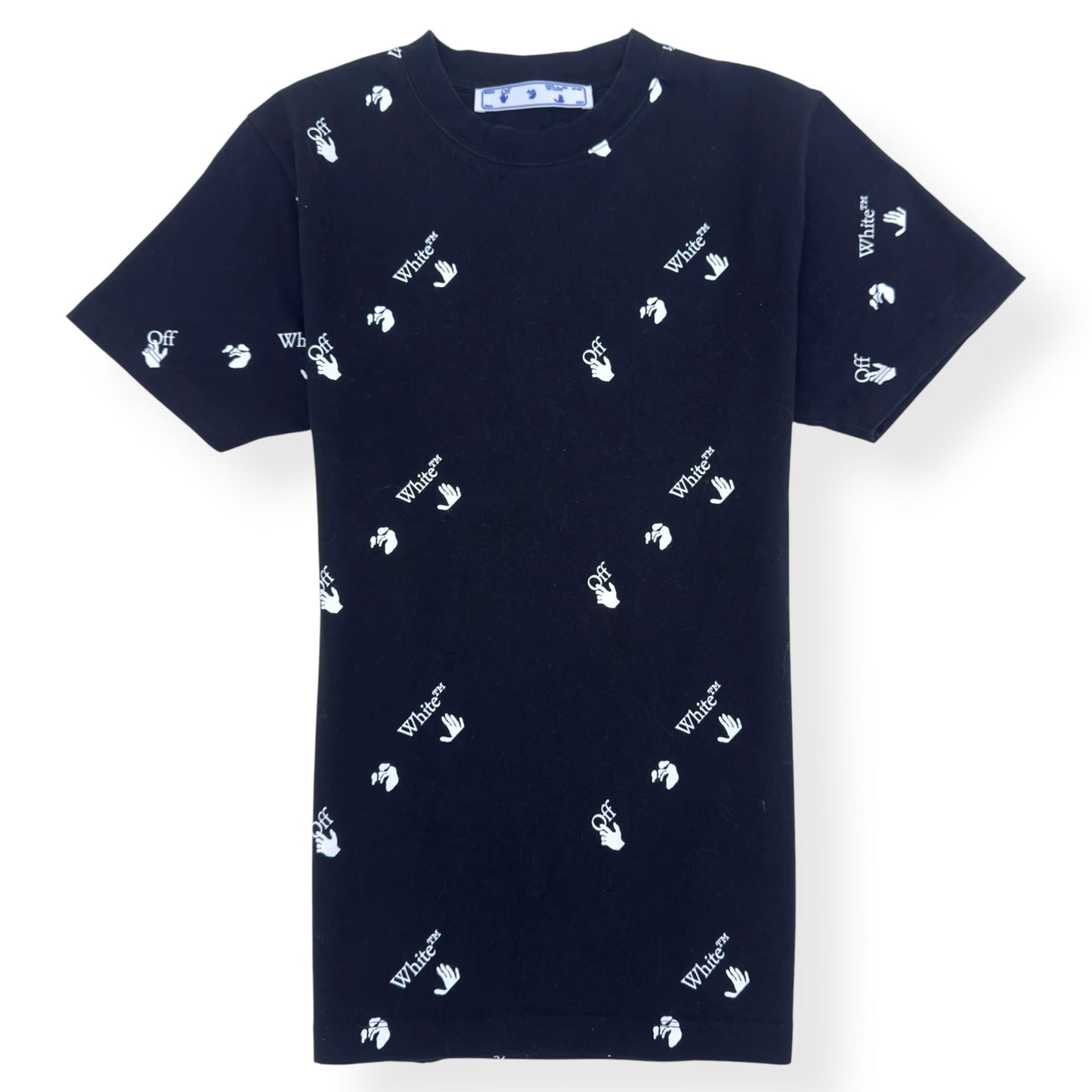 OFF-WHITE HAND LOGO T SHIRT BLACK M | Medium, Black