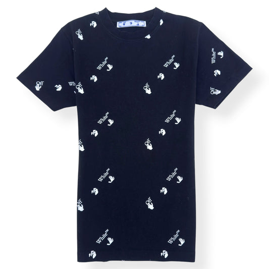 OFF-WHITE HAND LOGO T SHIRT BLACK M | Medium, Black