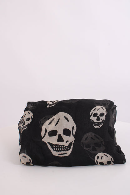 Alexander McQueen Skull Print Silk Scarf Black | O/S, Black