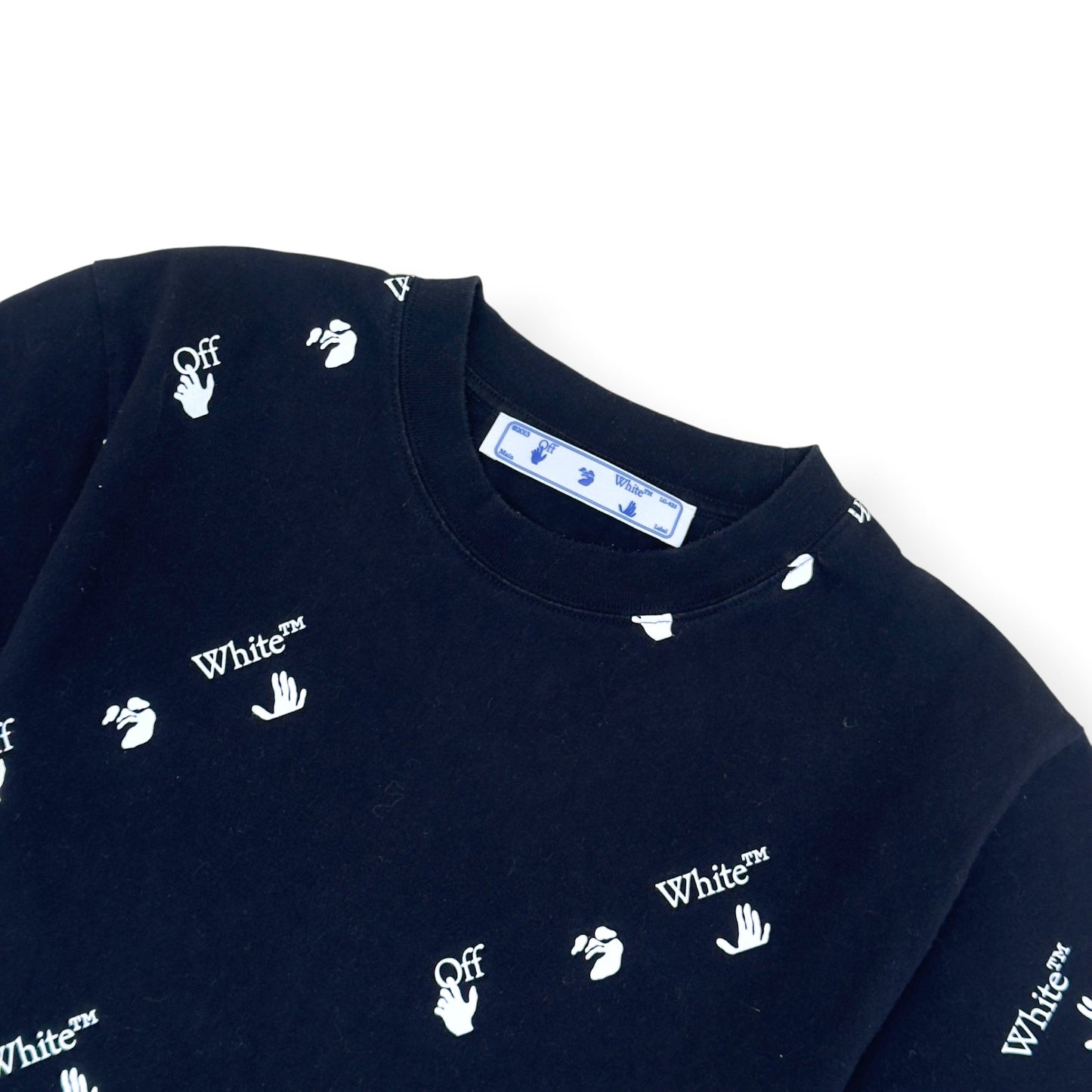 OFF-WHITE HAND LOGO T SHIRT BLACK M | Medium, Black