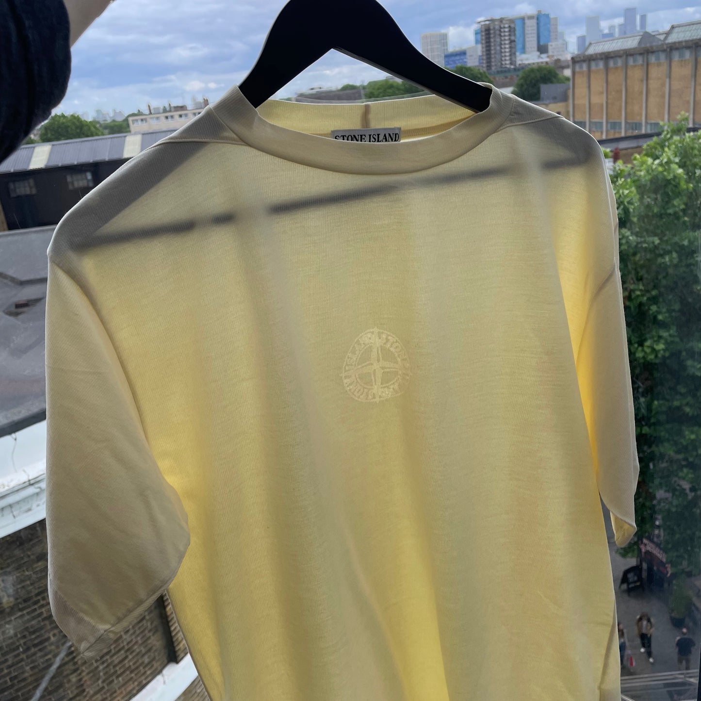 Stone Island Yellow SS98 Technical Emblem T-Shirt | Large, Yellow