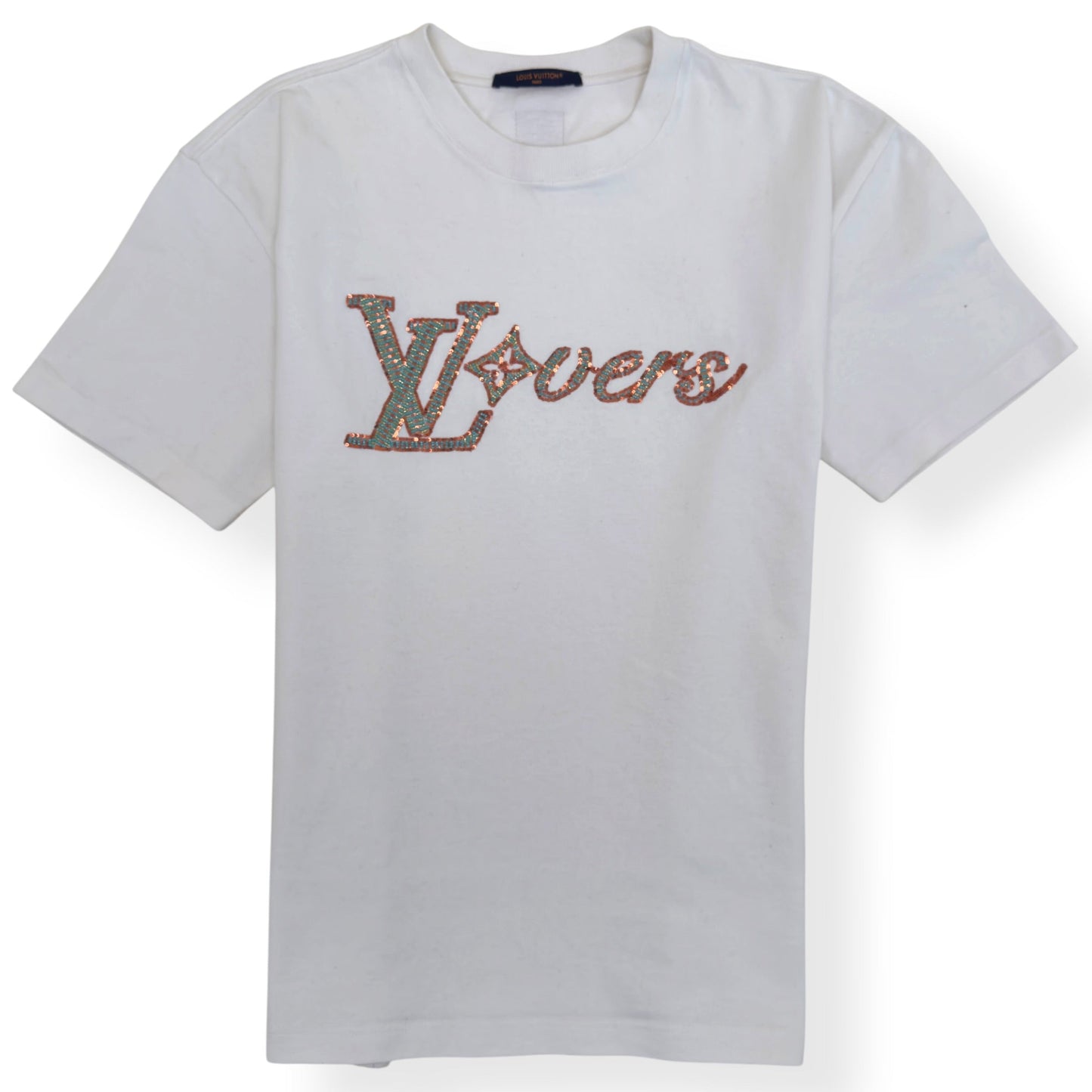 LOUIS VUITTON LOVERS EMBROIDERED T-SHIRT WHITE L | Large, Red