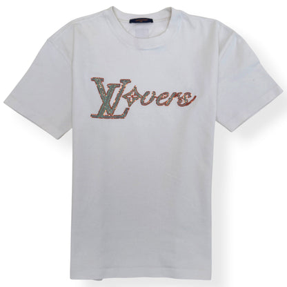 LOUIS VUITTON LOVERS EMBROIDERED T-SHIRT WHITE L | Large, Red
