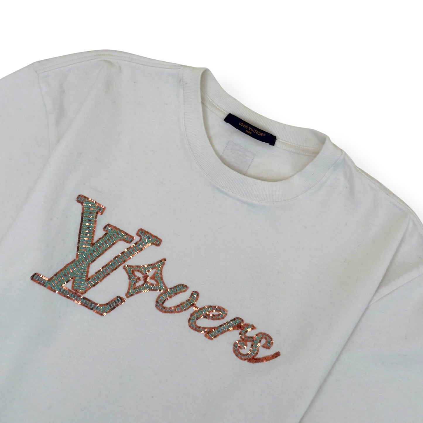 LOUIS VUITTON LOVERS EMBROIDERED T-SHIRT WHITE L | Large, Red