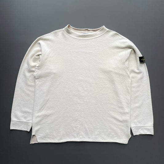 Stone Island Cream AW95 Green Edge Badge Fleece Jumper | XX-Large, Multicoloured