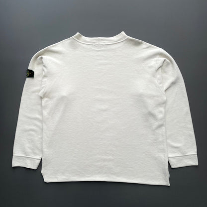 Stone Island Cream AW95 Green Edge Badge Fleece Jumper | XX-Large, Multicoloured