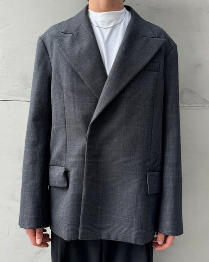 ACNE STUDIOS '1996' OVERSIZED ASYMMETRIC BLAZER - XL | XL, Grey