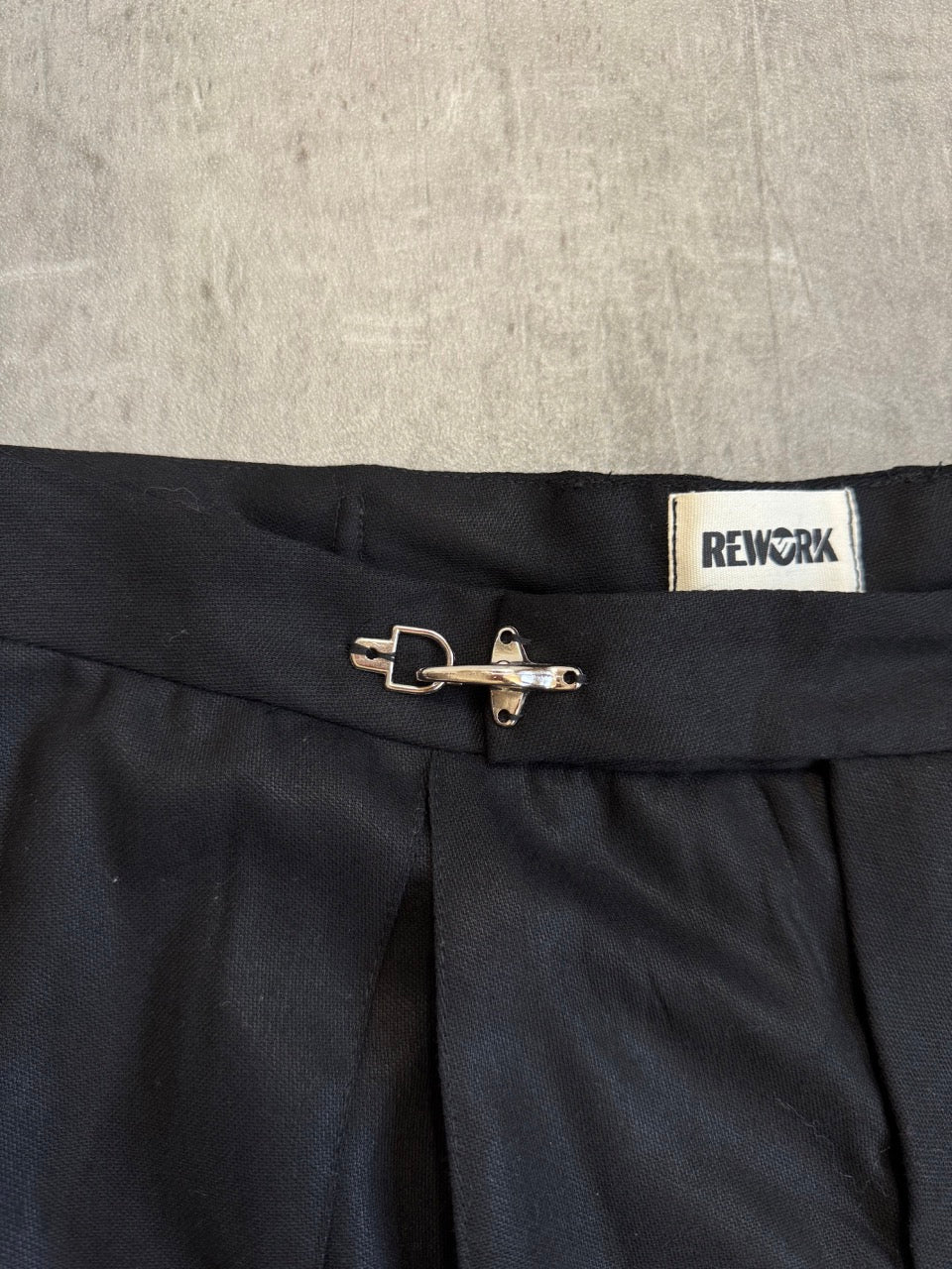 VT Rework: Black Cotton Pleated Shorts