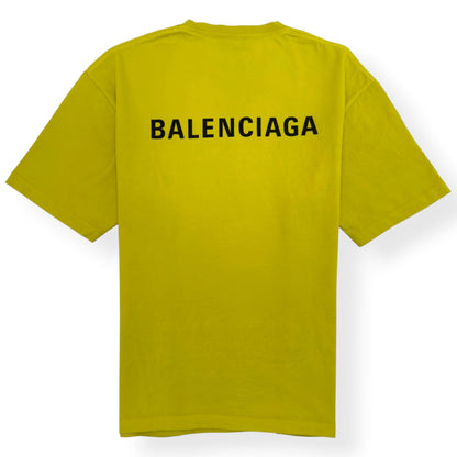 BALENCIAGA LOGO T-SHIRT YELLOW L | Large, Yellow