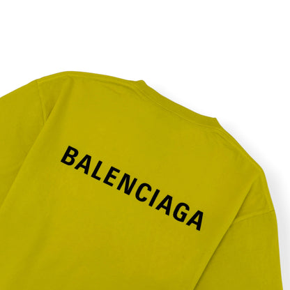 BALENCIAGA LOGO T-SHIRT YELLOW L | Large, Yellow