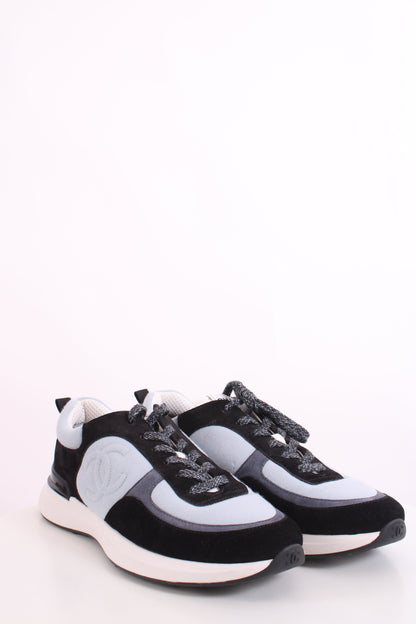 Chanel Suede Calf Fabric Trainers Black | O/S, Black