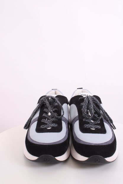 Chanel Suede Calf Fabric Trainers Black | O/S, Black
