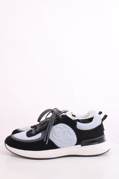 Chanel Suede Calf Fabric Trainers Black | O/S, Black