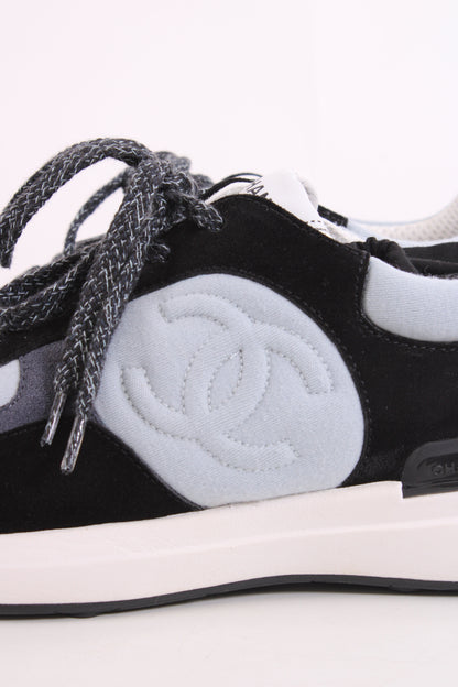 Chanel Suede Calf Fabric Trainers Black | O/S, Black