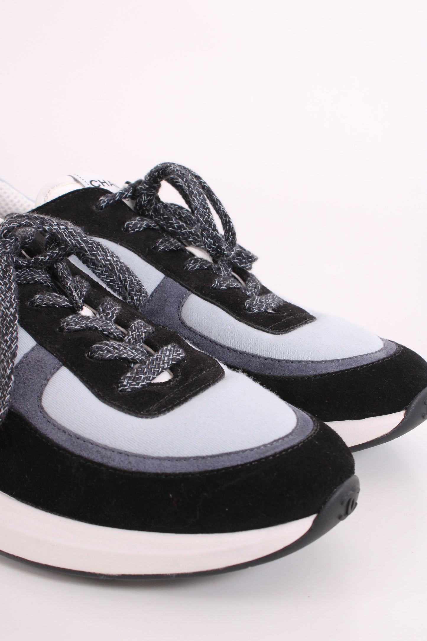 Chanel Suede Calf Fabric Trainers Black | O/S, Black