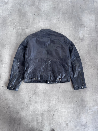 Redskins Black Stone Leather Motor Jacket