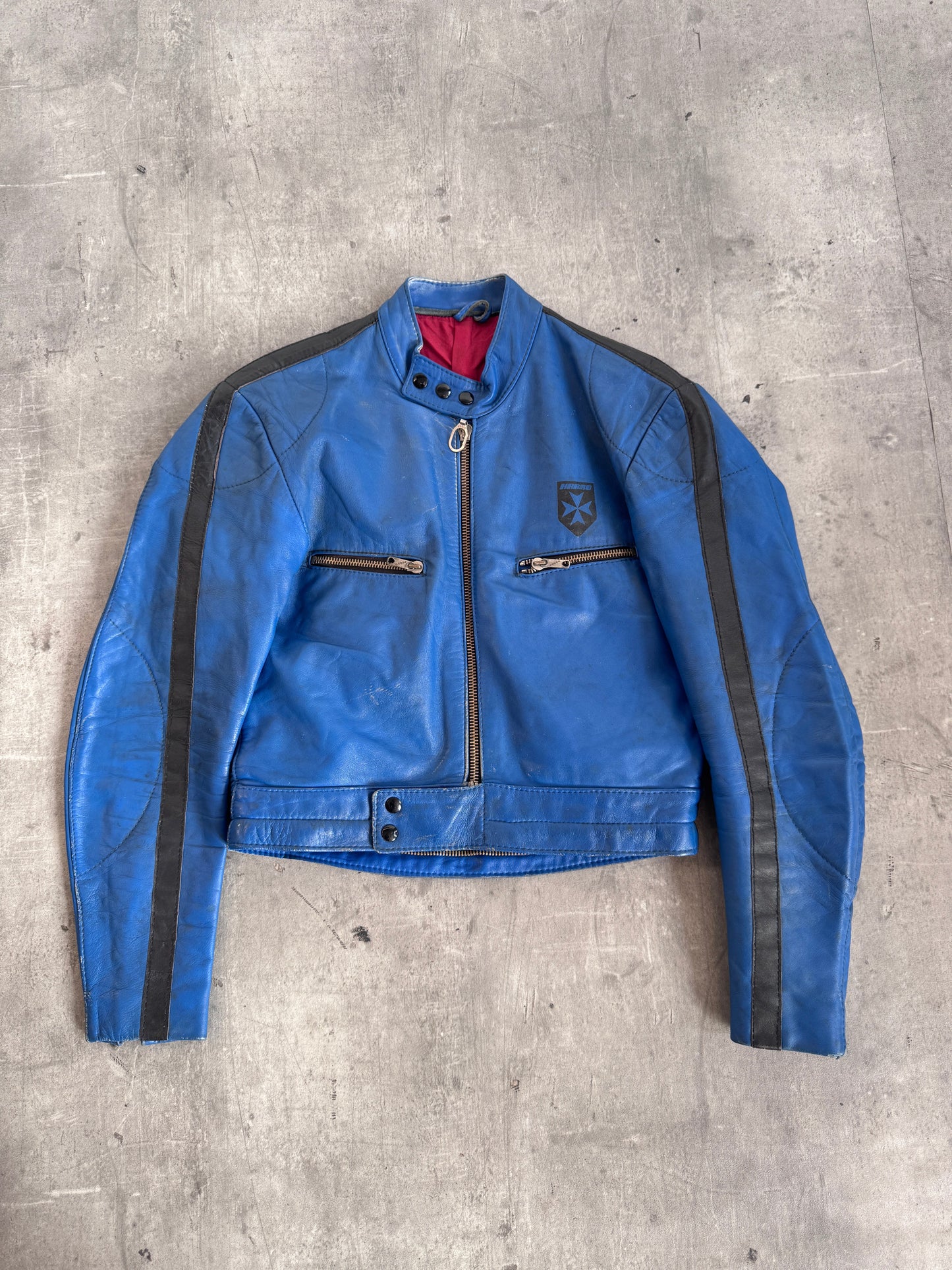 Harro Blue Leather Motor Jacket