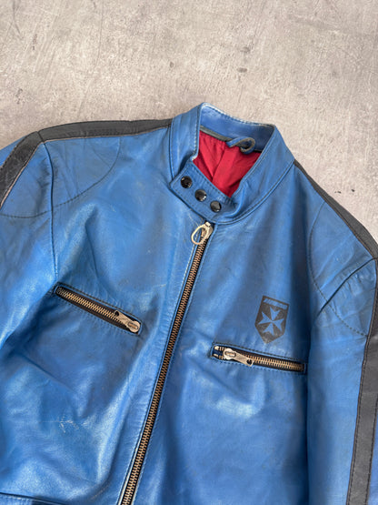 Harro Blue Leather Motor Jacket