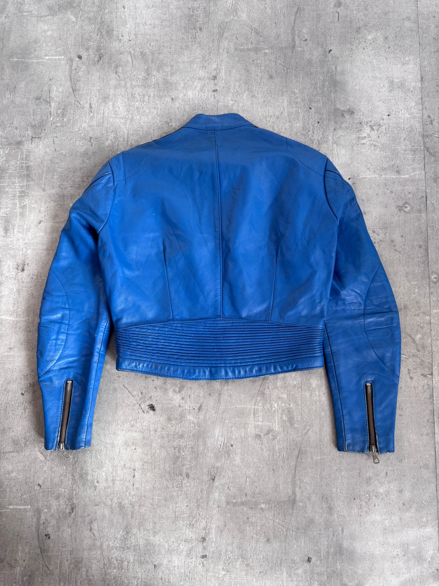 Harro Blue Leather Motor Jacket