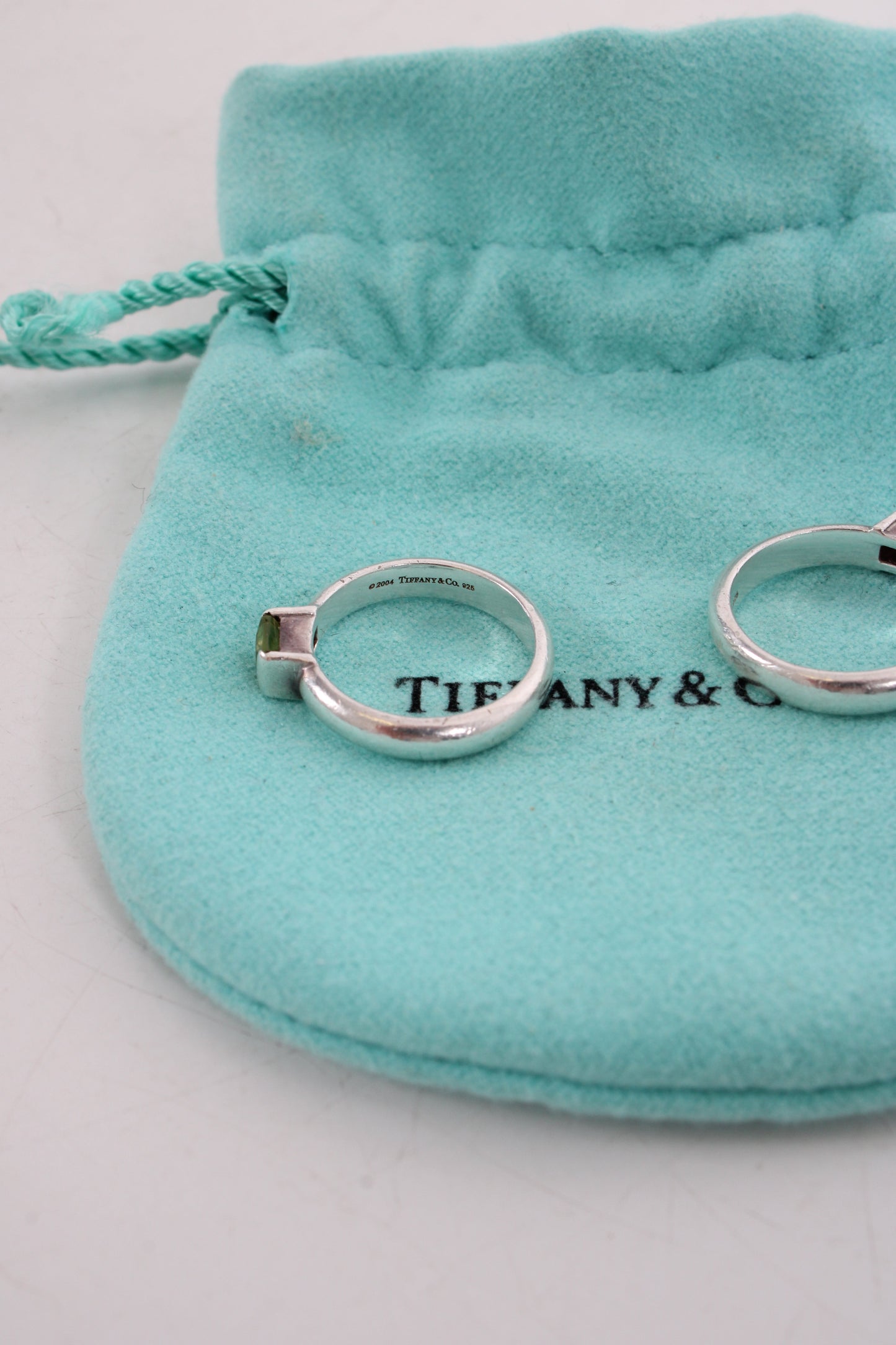 Tiffany&Co Green Peridot/ Pink Tourmaline Ring Silver | O/S, Multicoloured