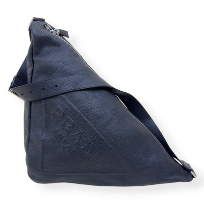 PRADA TRIANGLE LEATHER SHOULDER BAG BLACK | O/S, Black