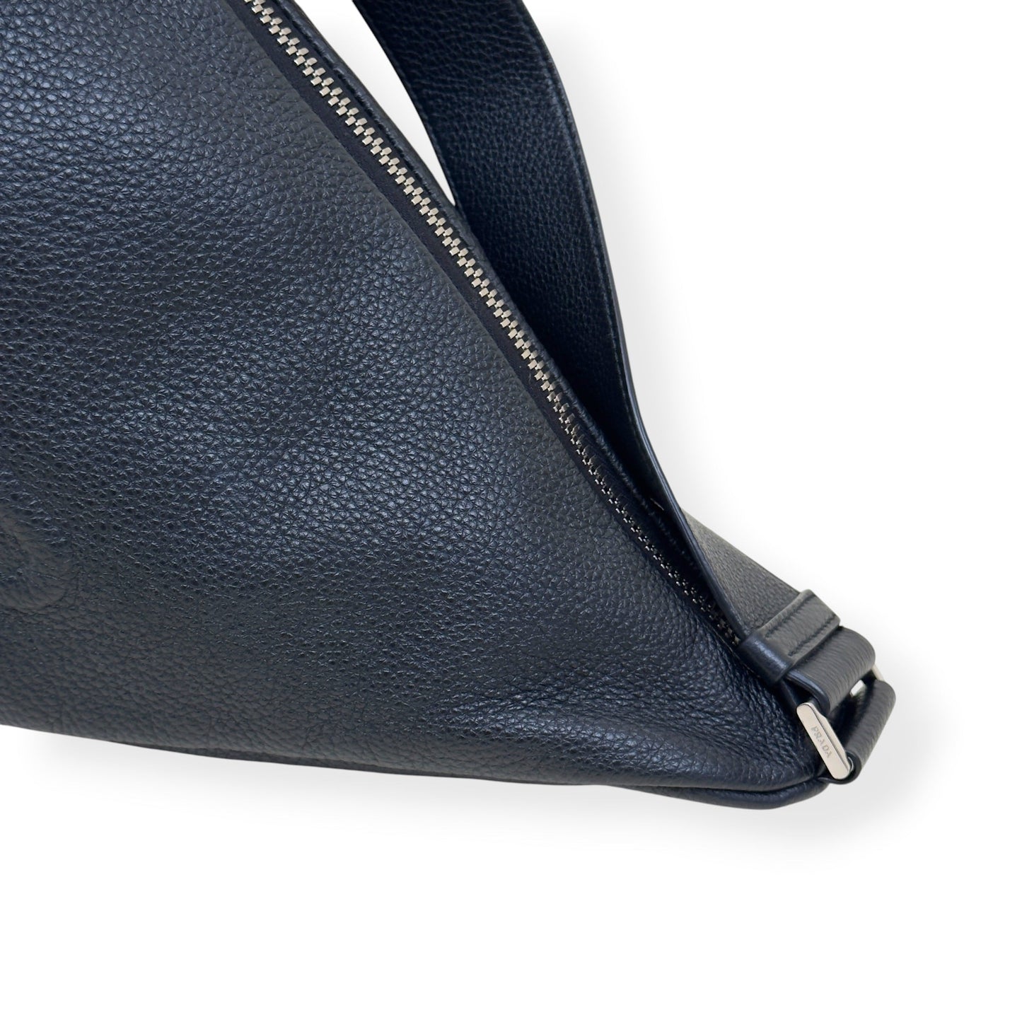 PRADA TRIANGLE LEATHER SHOULDER BAG BLACK | O/S, Black