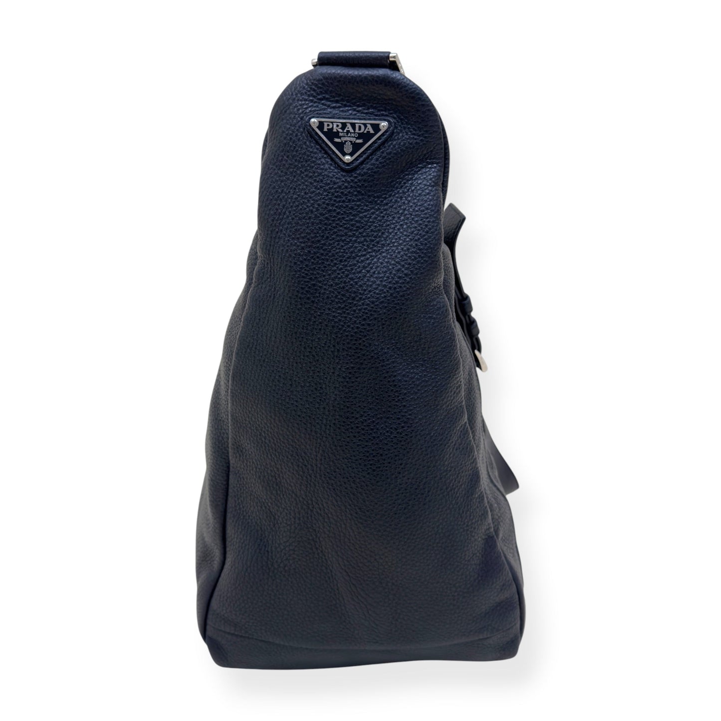 PRADA TRIANGLE LEATHER SHOULDER BAG BLACK | O/S, Black