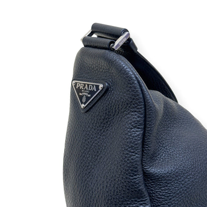 PRADA TRIANGLE LEATHER SHOULDER BAG BLACK | O/S, Black