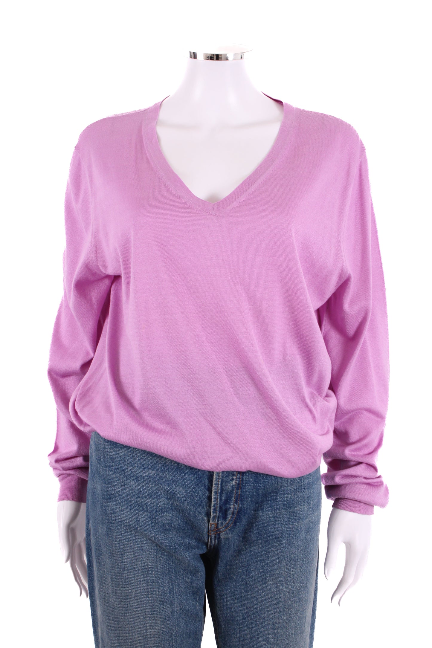 Dries Van Noten L/S V Neck Jumper Lilac L | Large, Lilac
